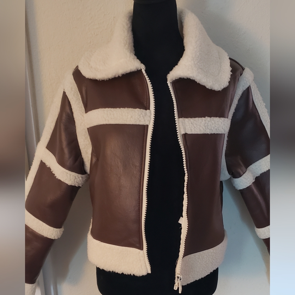 New Look Chocolate and Cream Teddy Jacket